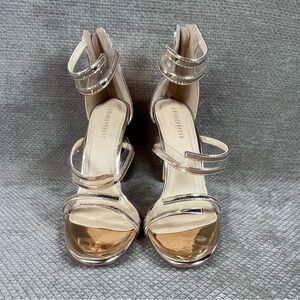 Fashion Nova Strappy Gold Women's Heels size 10 EUC